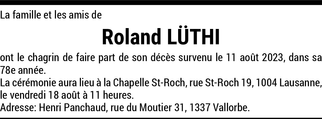 Roland Lüthi Hommages