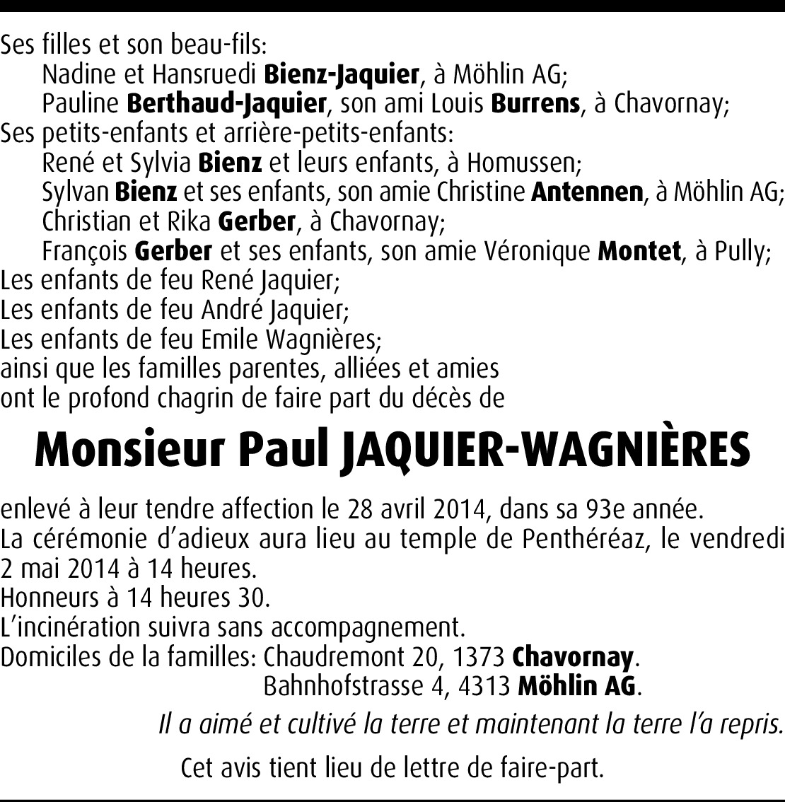 Paul Jaquier Wagni res Hommages Paul Jaquier Wagni res Hommages