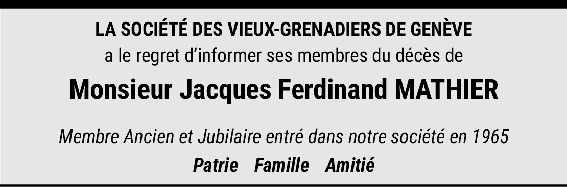 Jacques Ferdinand Mathier Hommages