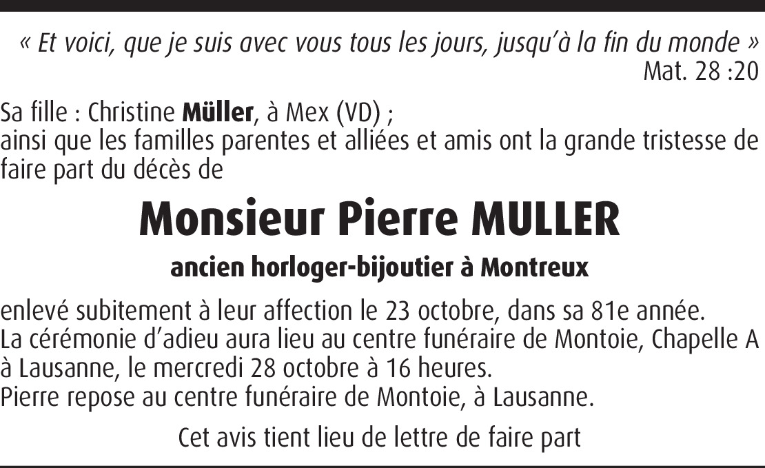 Pierre Muller Hommages