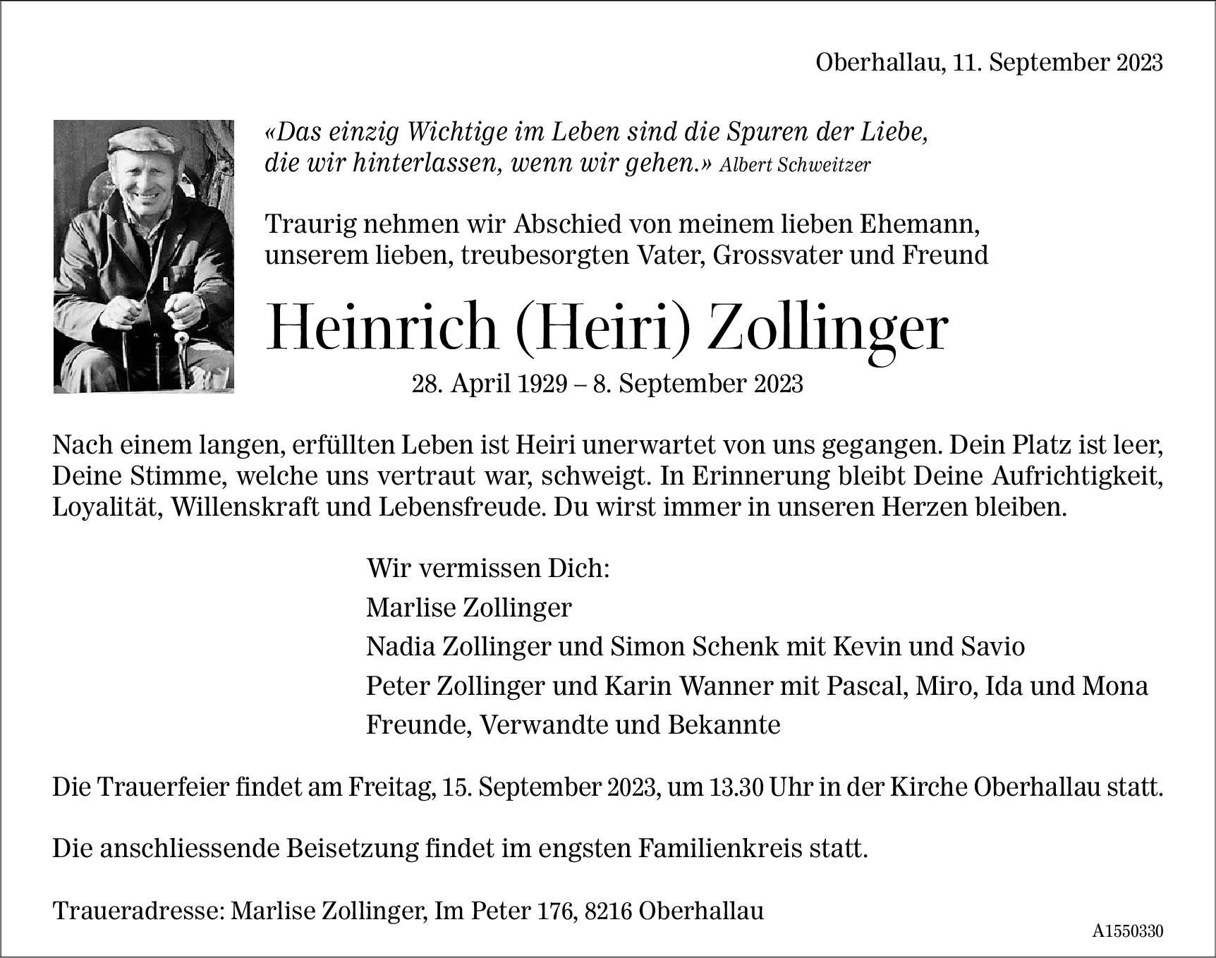 Heinrich Zollinger Hommages