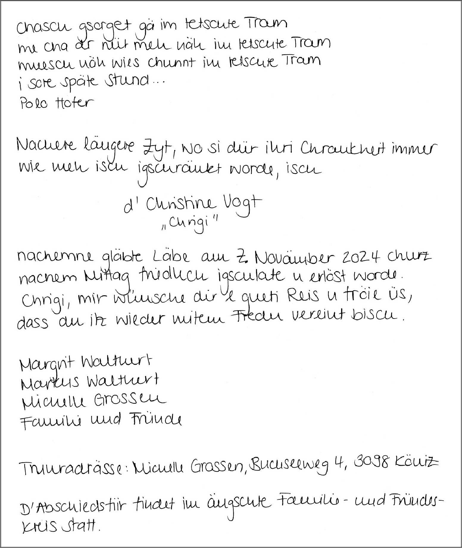 Christine Vogt Hommages