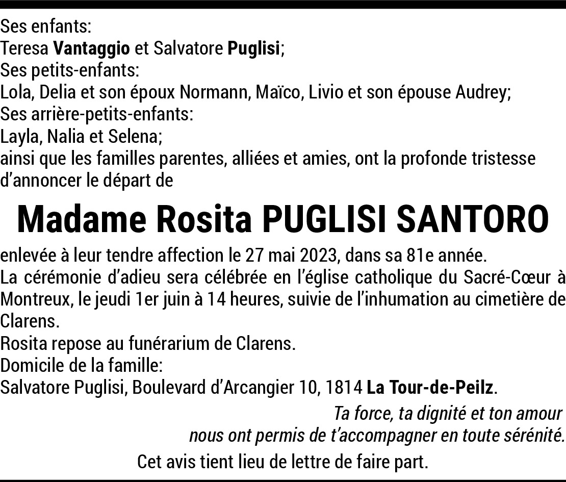 Rosita Puglisi Santoro Hommages