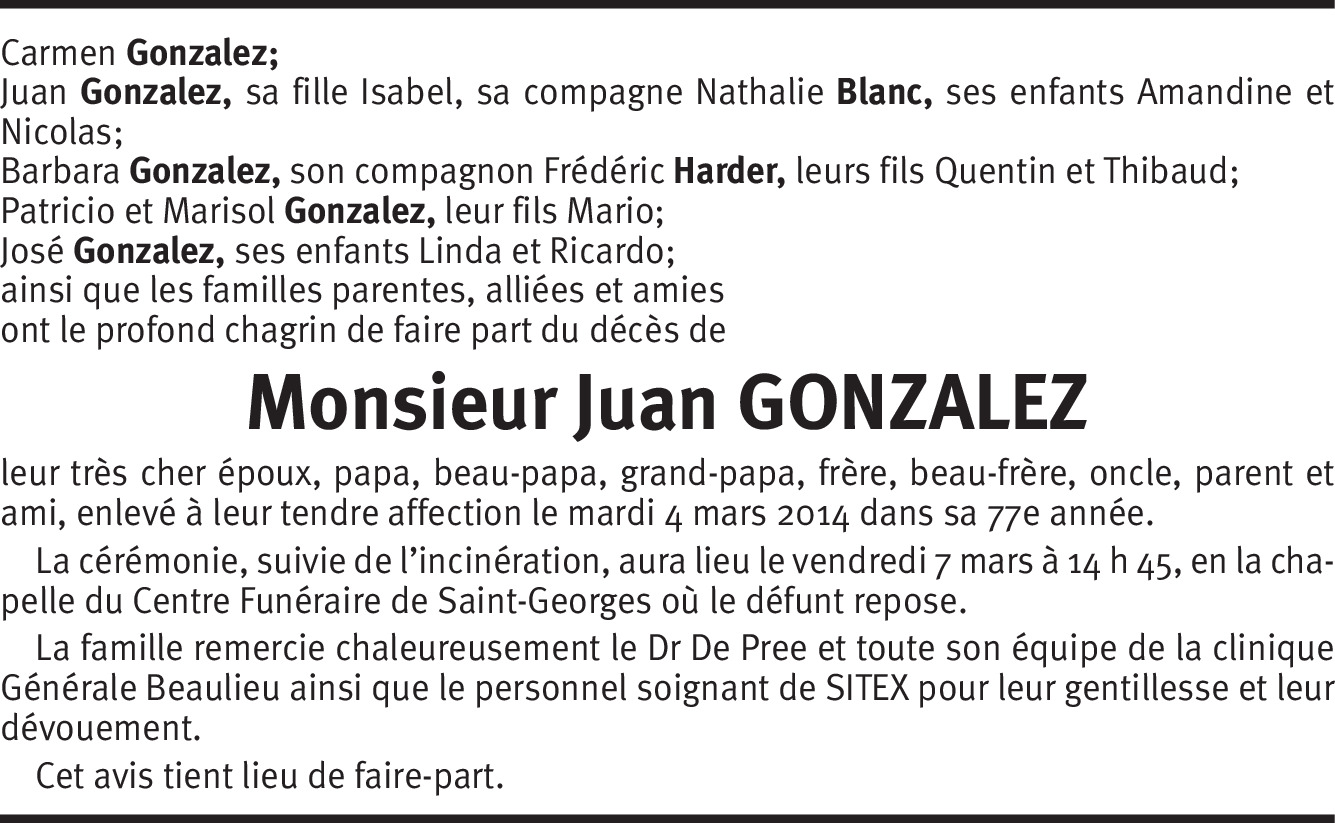 Juan Gonzalez Hommages